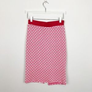 Gilli Stretch Knit Skirt Red White Pink Small